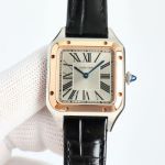 SJ Factory Cartier Santos-Dumont XL Series gold/Silver Dial Watch.